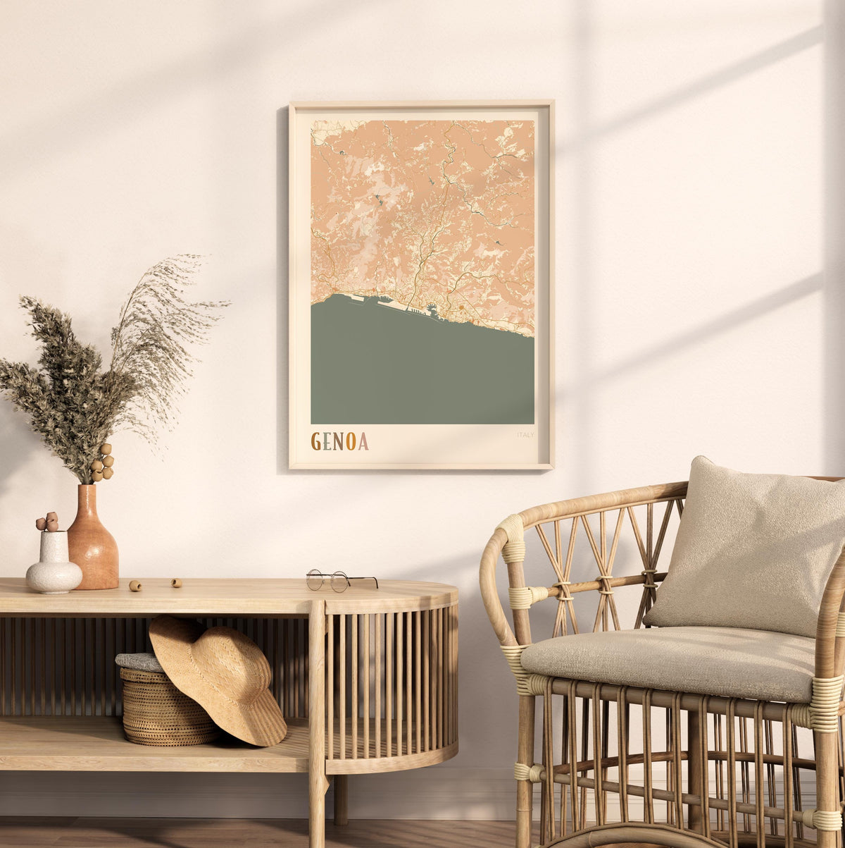 genoa italy map poster - image 3