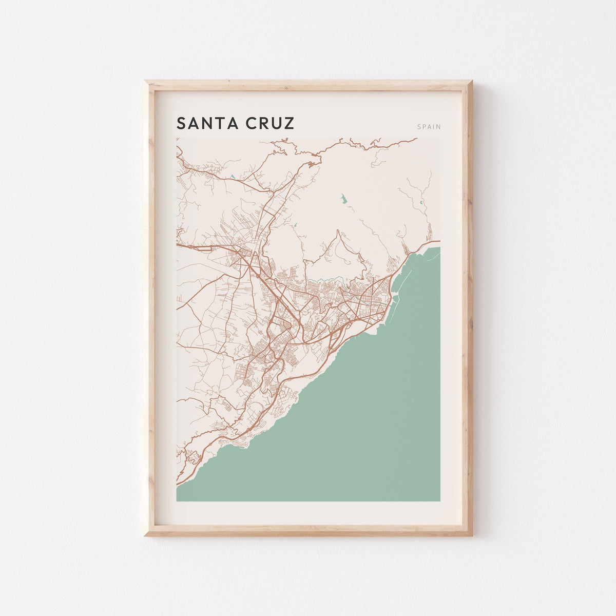 santa cruz spain map poster - image 1