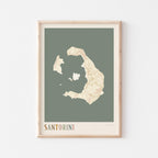 santorini greece map poster - image 1
