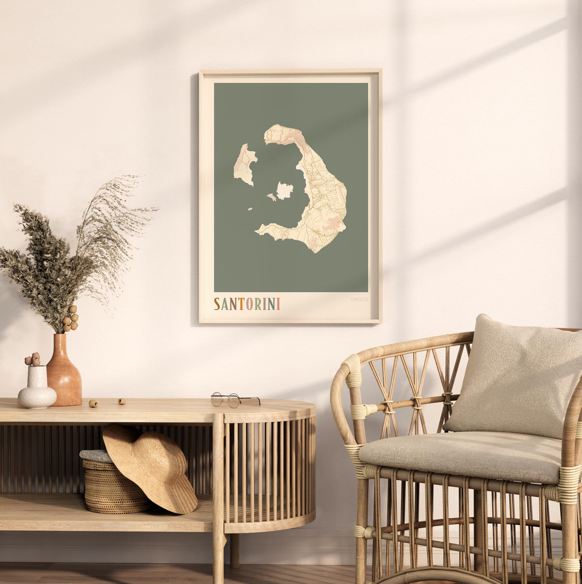 santorini greece map poster - image 3