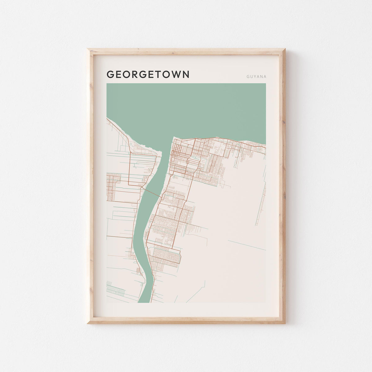 georgetown, guyana map poster - image 1