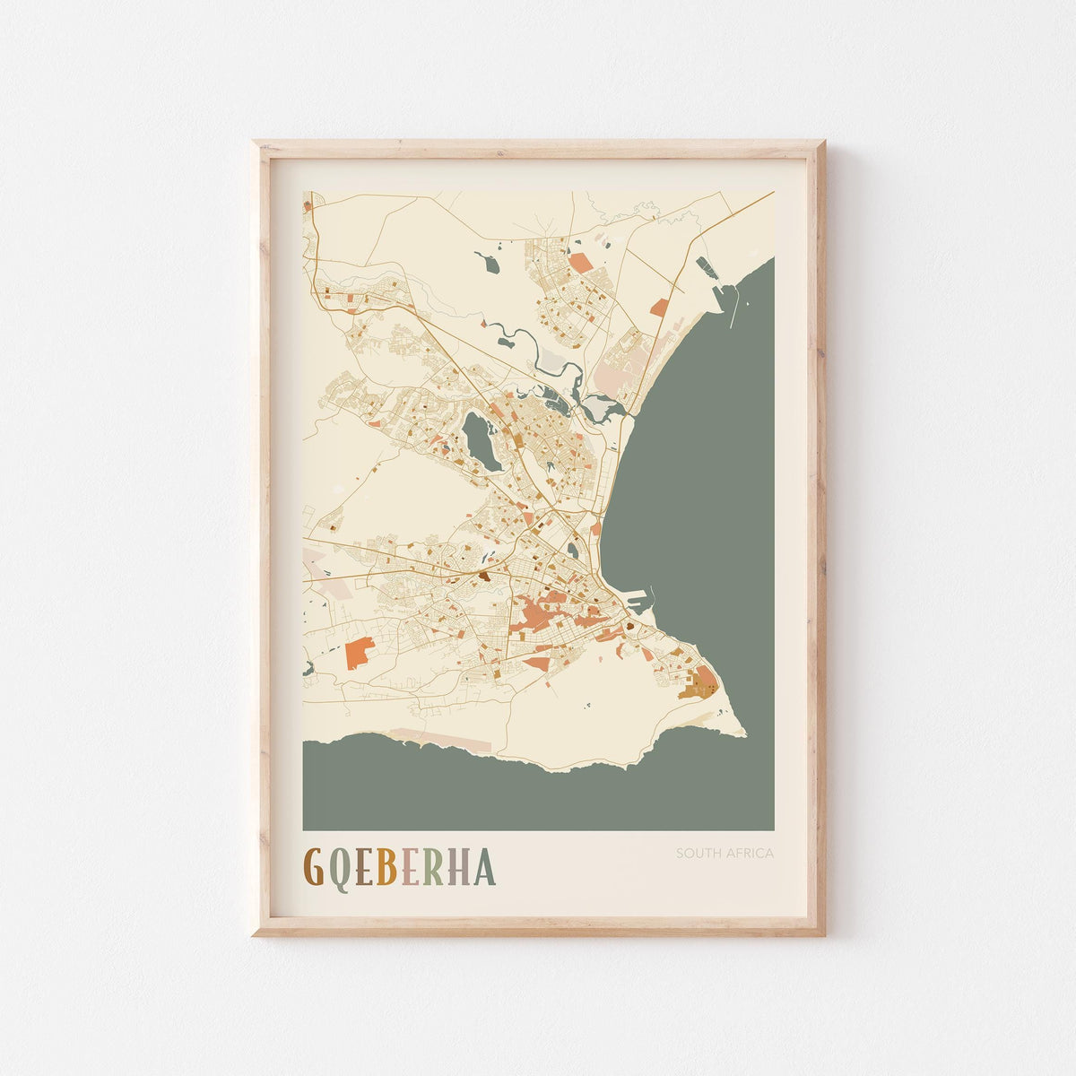 gqeberha, south africa map poster - image 1