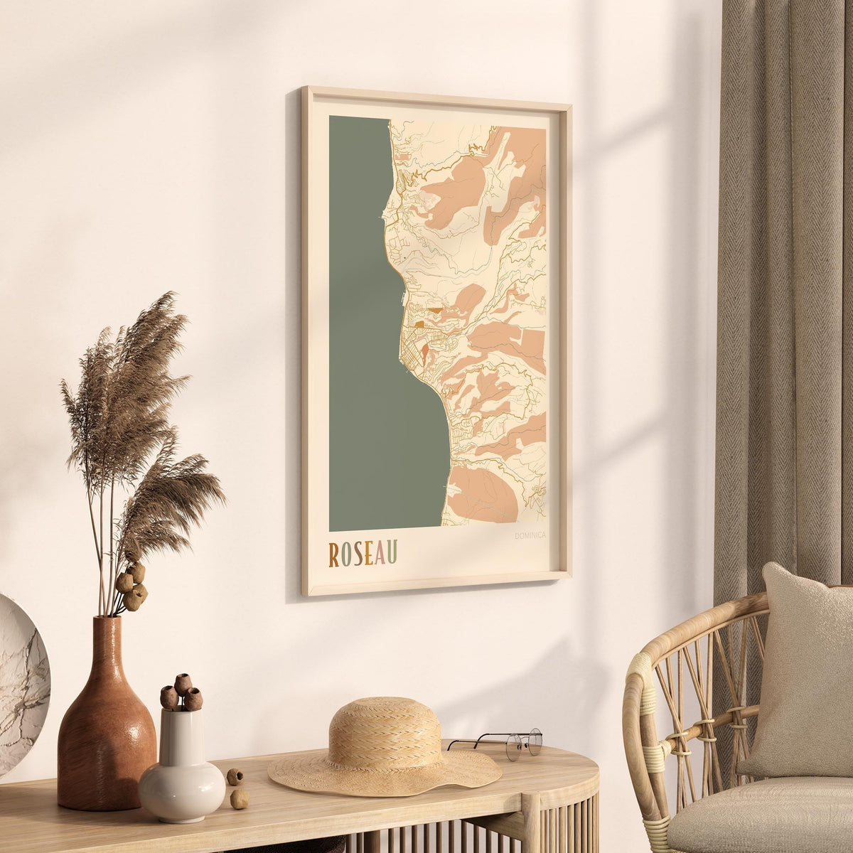 roseau, dominica map poster - image 2