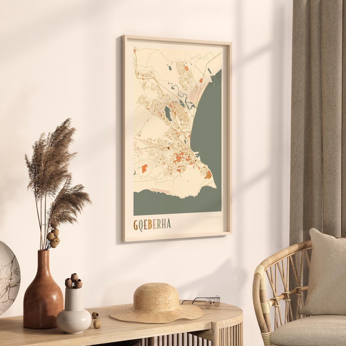 gqeberha, south africa map poster - image 2