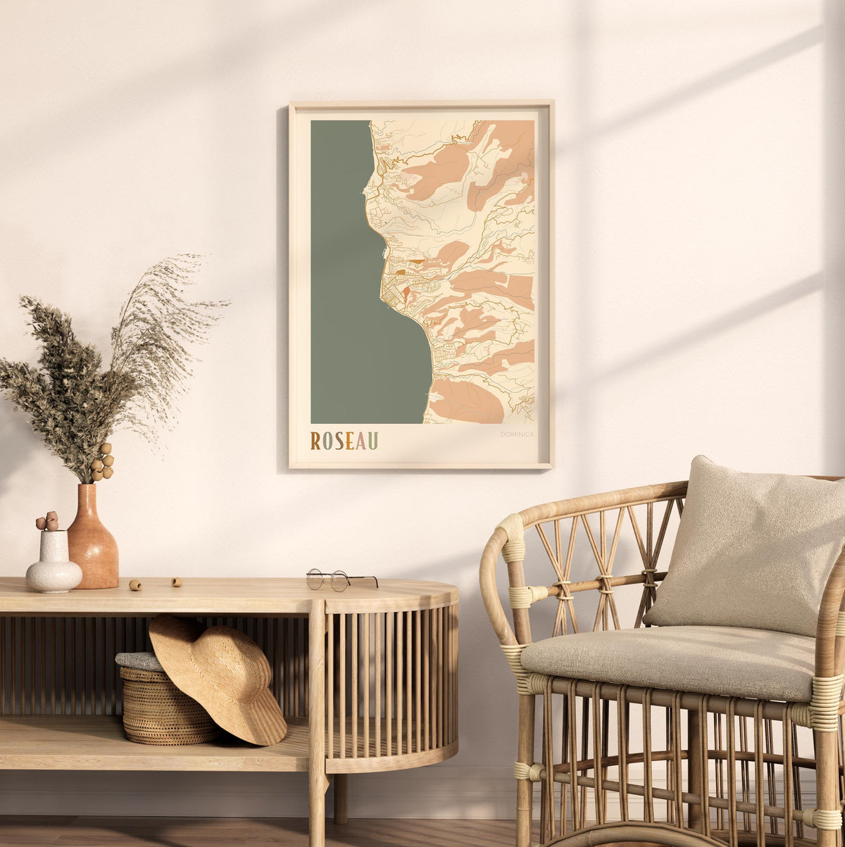 roseau, dominica map poster - image 3