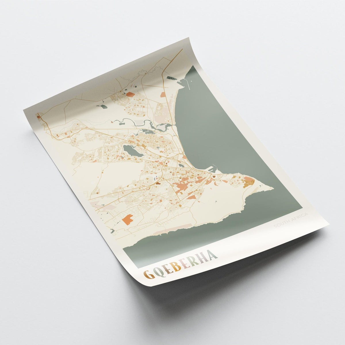 gqeberha, south africa map poster - image 4