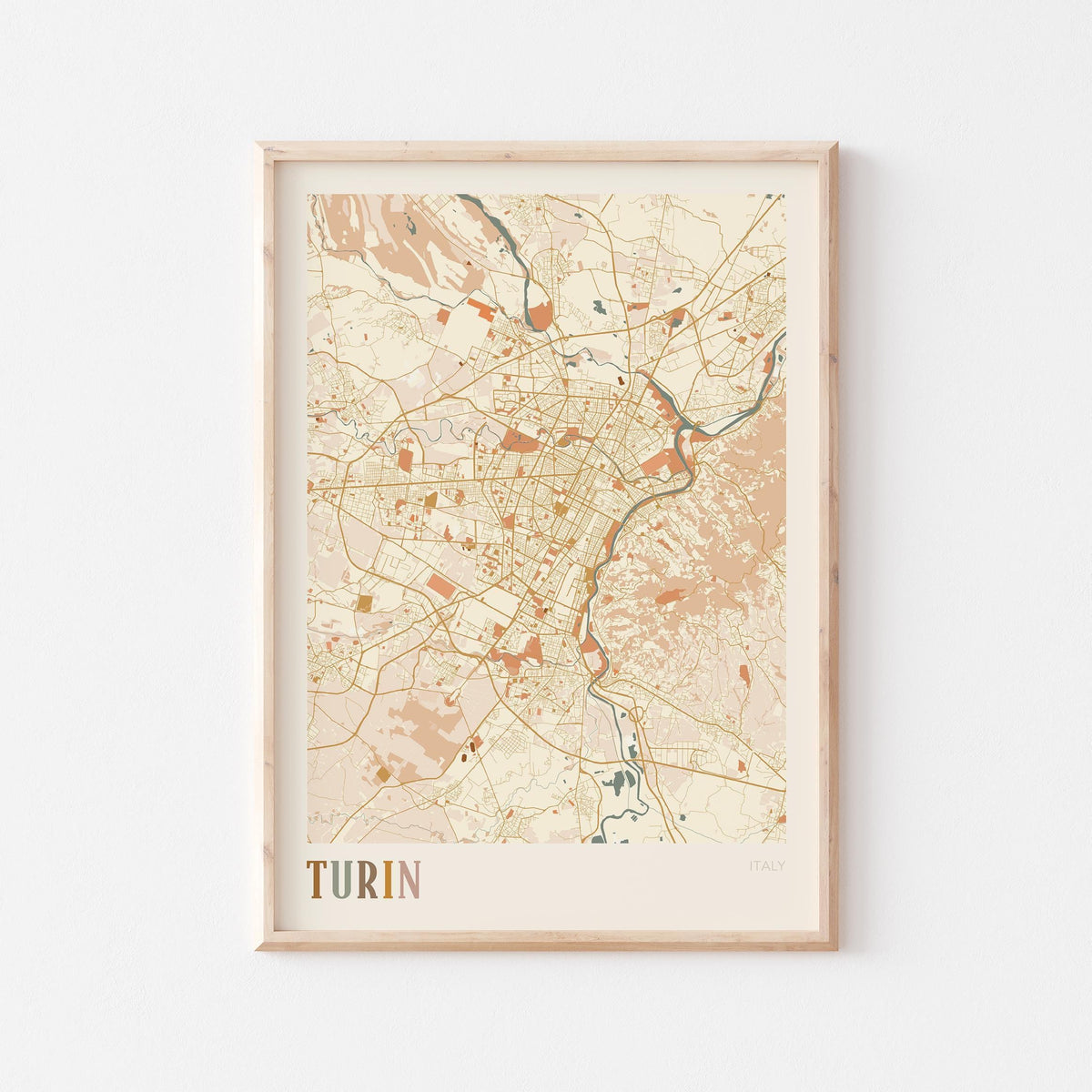 turin italy map poster - image 1