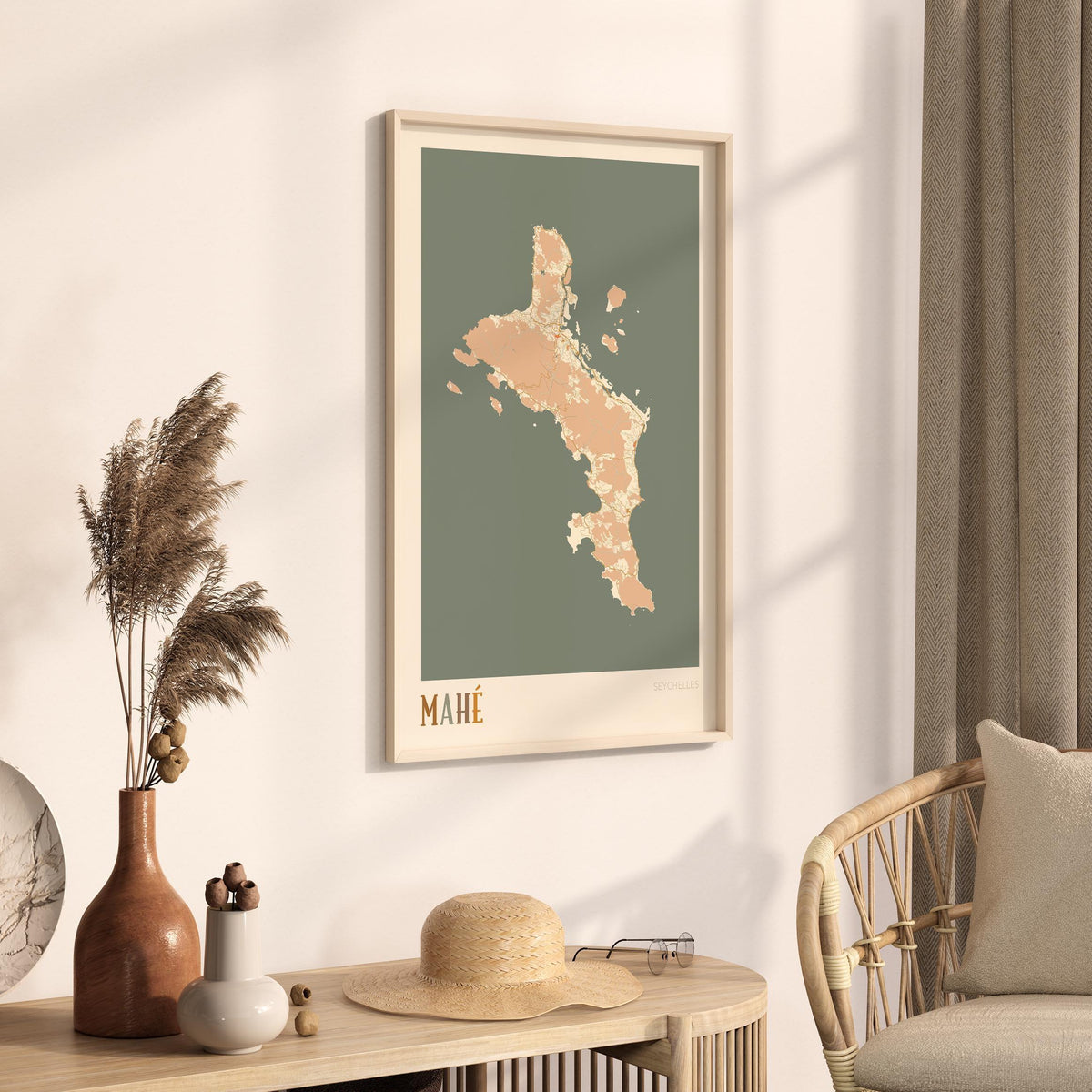 mahe, seychelles map poster - image 3