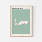 grand cayman, cayman islands map poster - image 1