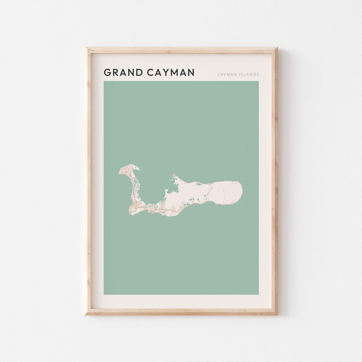 grand cayman, cayman islands map poster - image 1