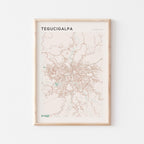 tegucigalpa, honduras map poster - image 1