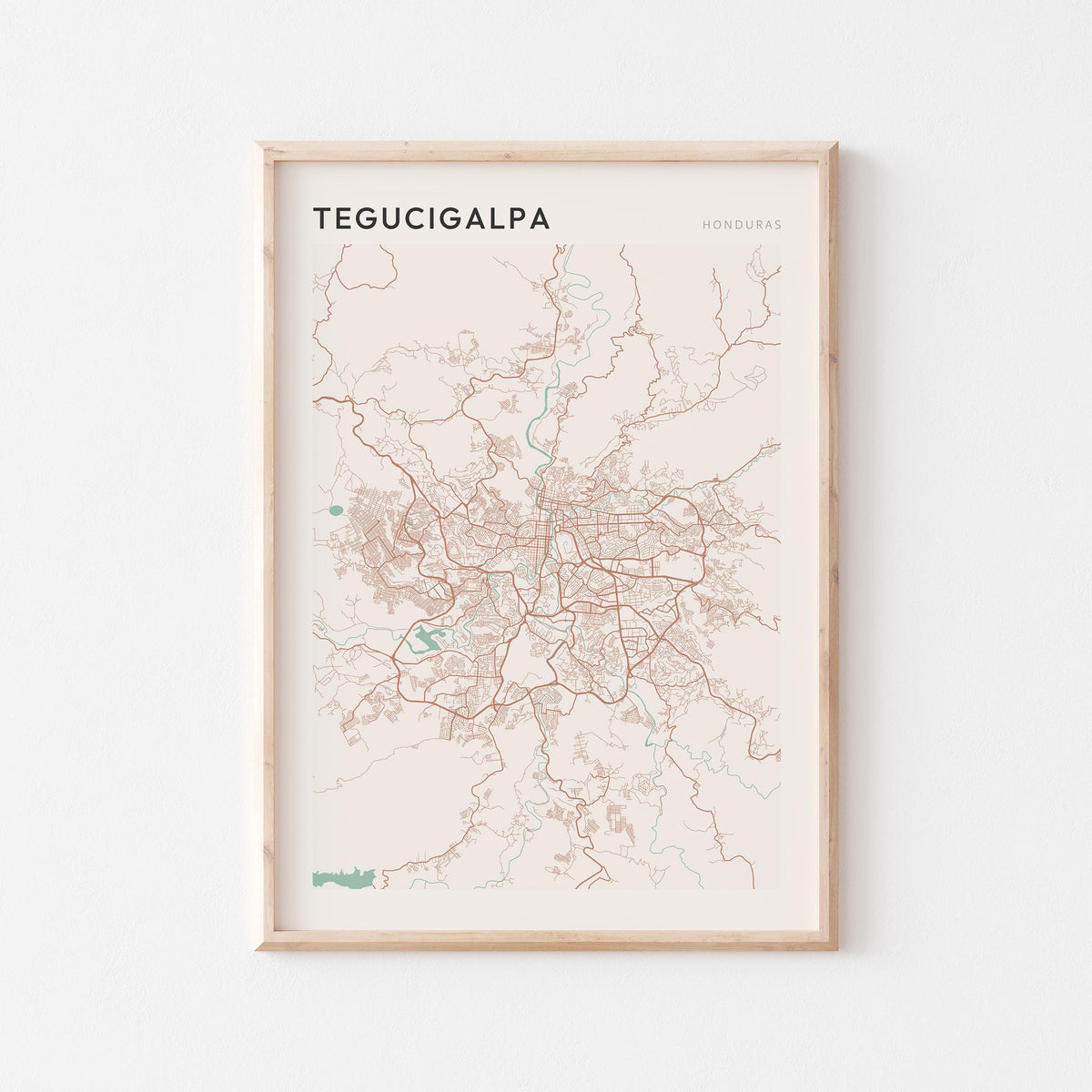 tegucigalpa, honduras map poster - image 1
