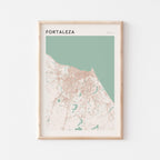 fortaleza, brazil map poster - image 1