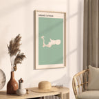 grand cayman, cayman islands map poster - image 2