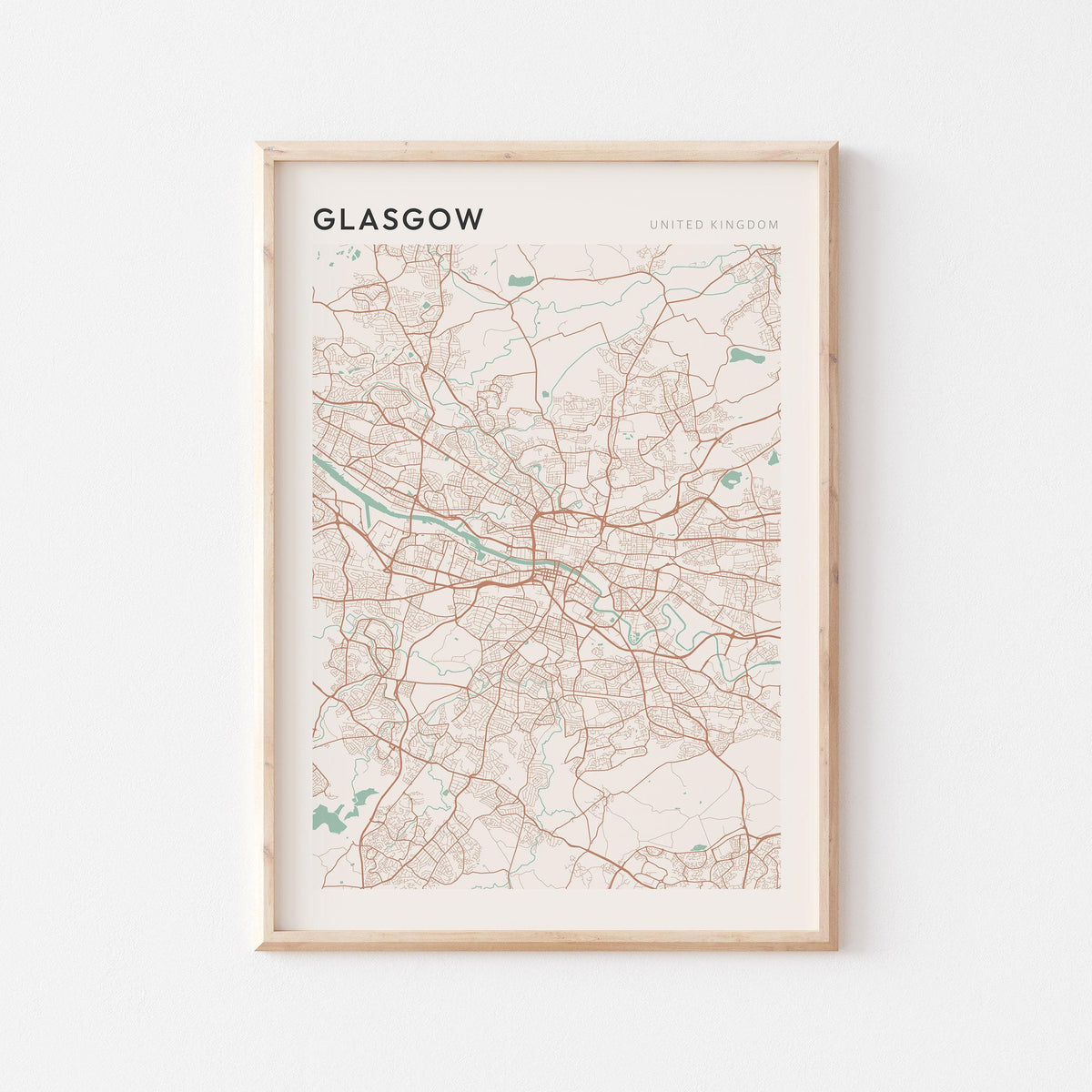 glasgow, united kingdom map poster - image 1
