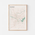 kaunas lithuania map poster - image 1