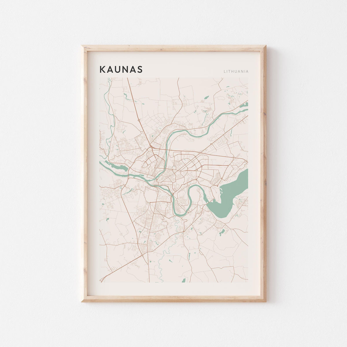 kaunas lithuania map poster - image 1