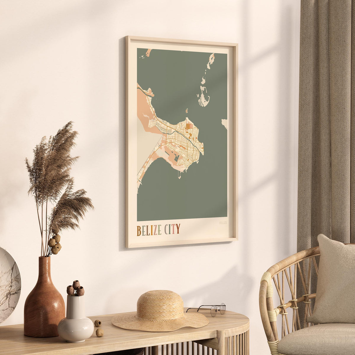 belize city, belize map poster - image 2
