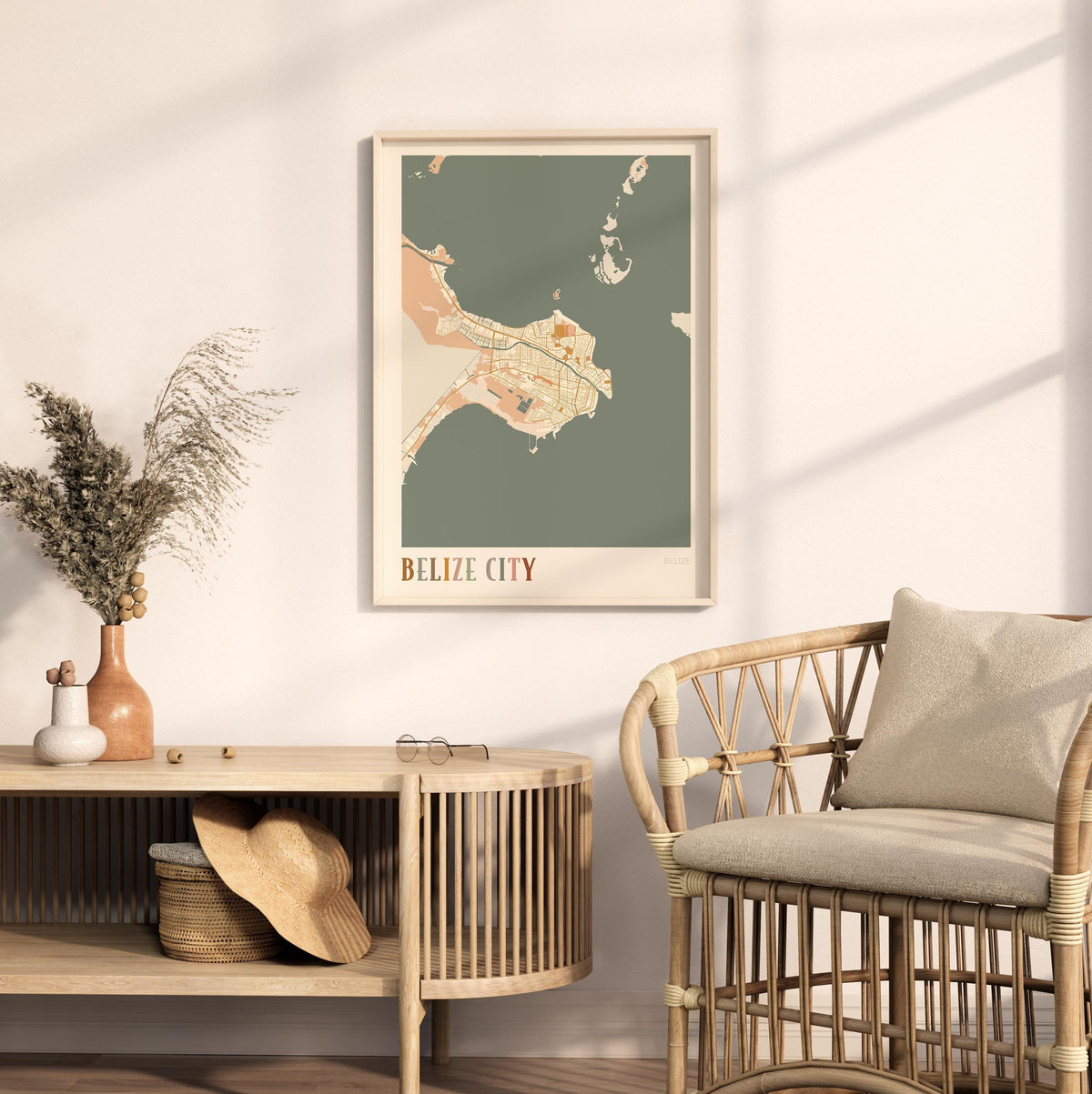 belize city, belize map poster - image 3