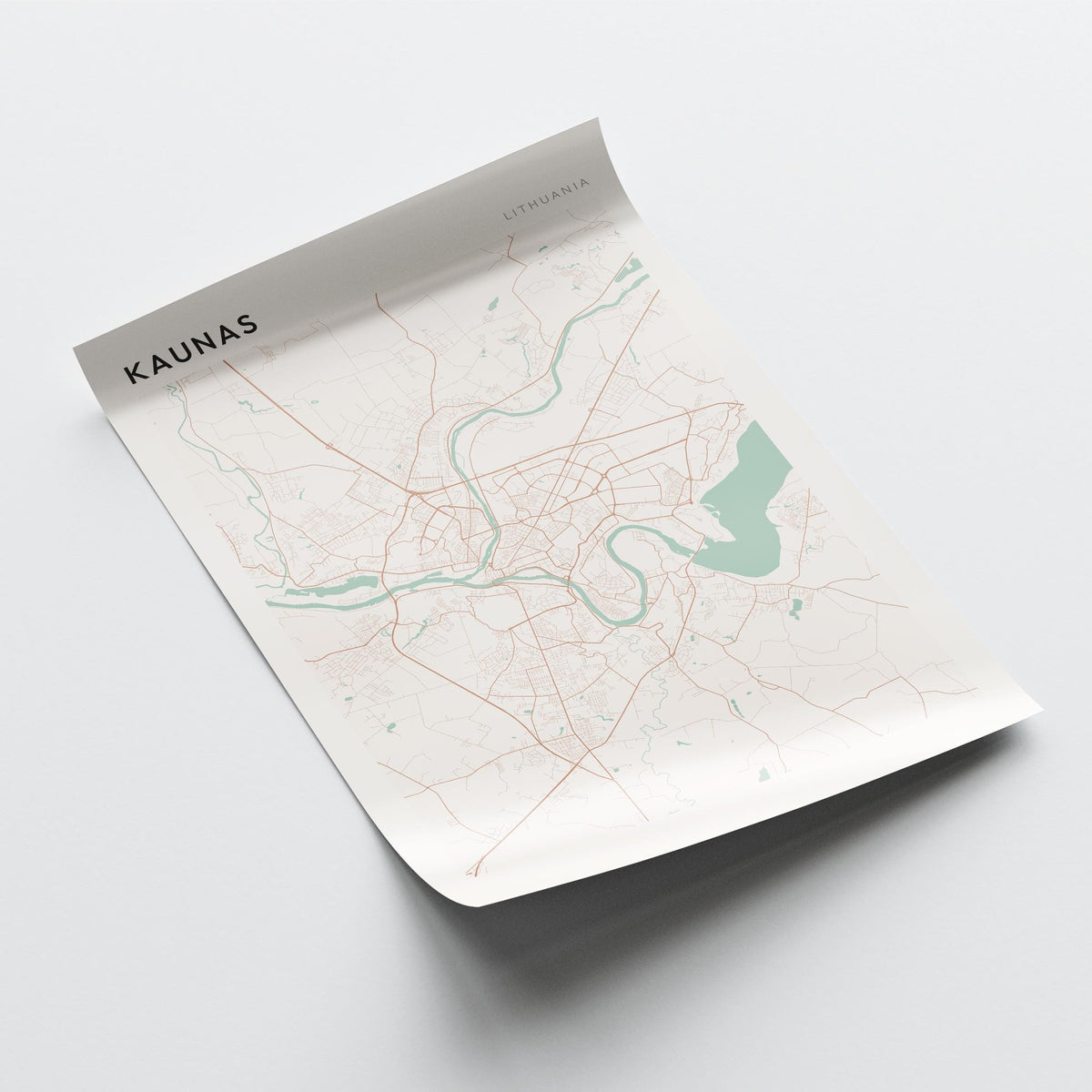 kaunas lithuania map poster - image 4