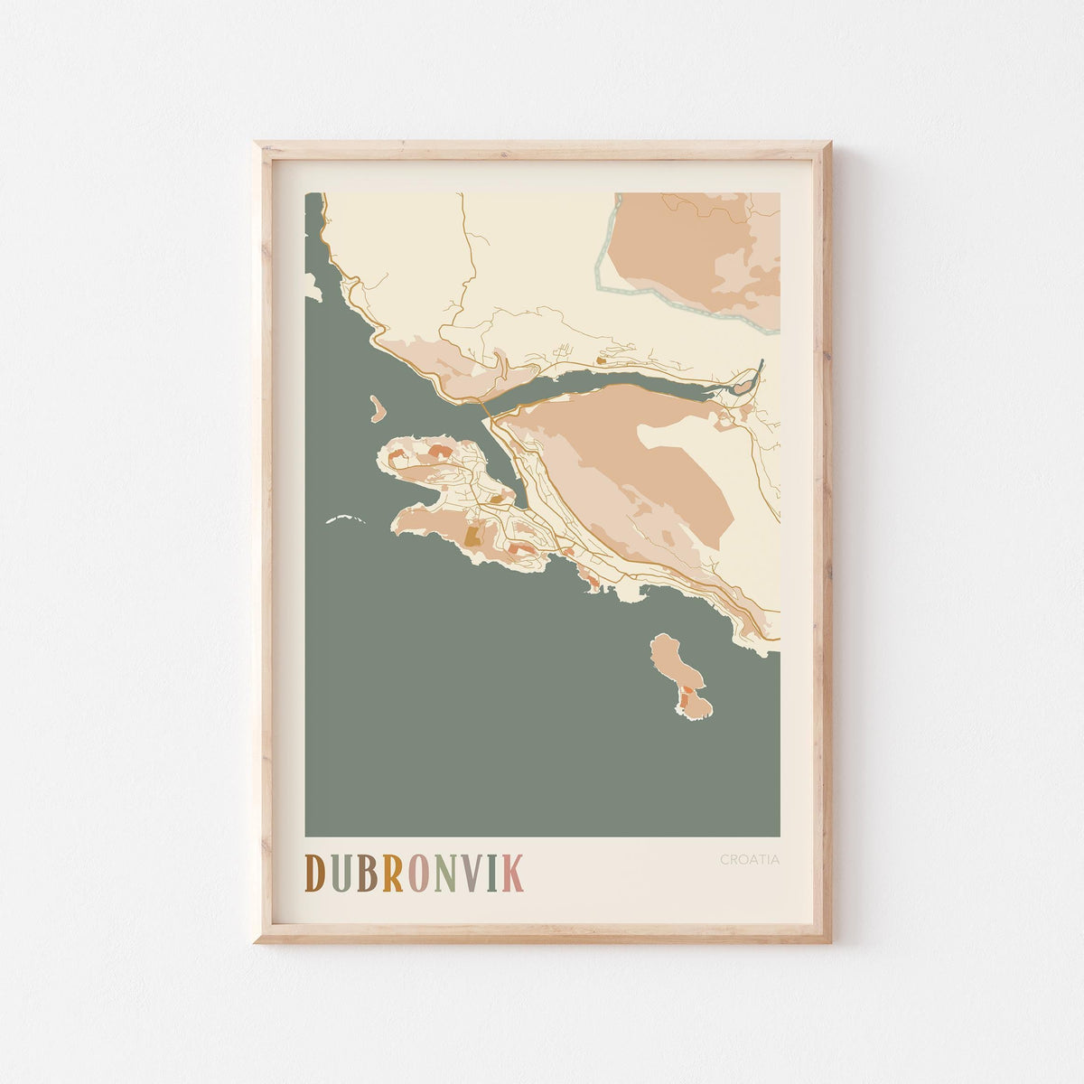 dubrovnik croatia map poster - image 1