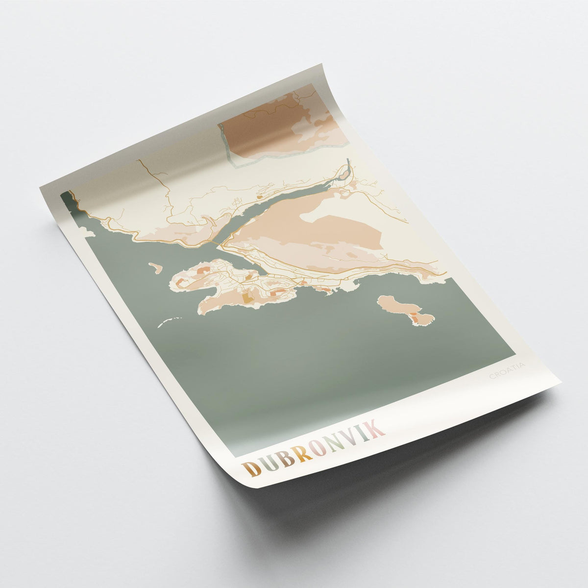 dubrovnik croatia map poster - image 4
