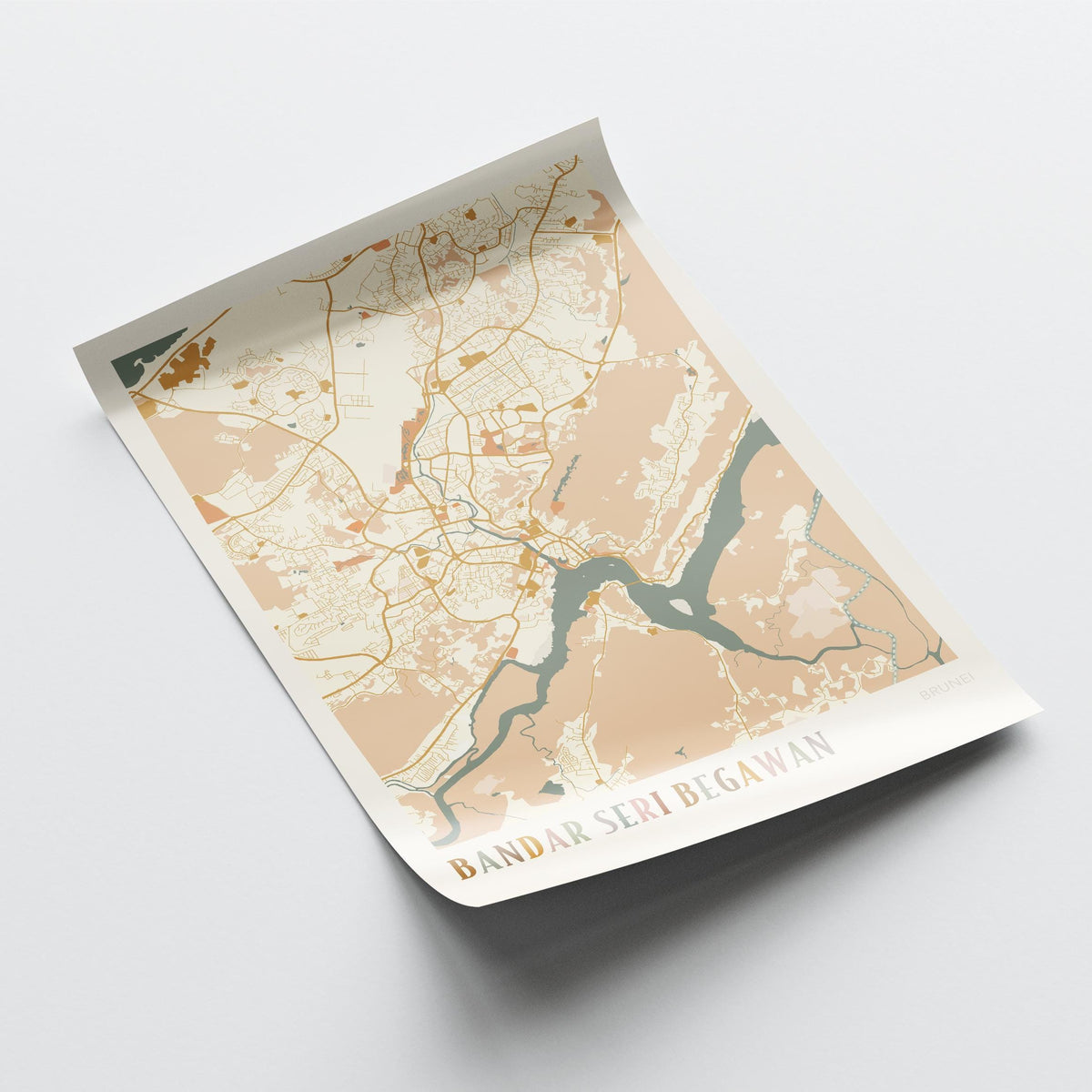 bandar seri begawan, brunei map poster - image 4
