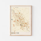 hamilton, new zealand map poster - image 1