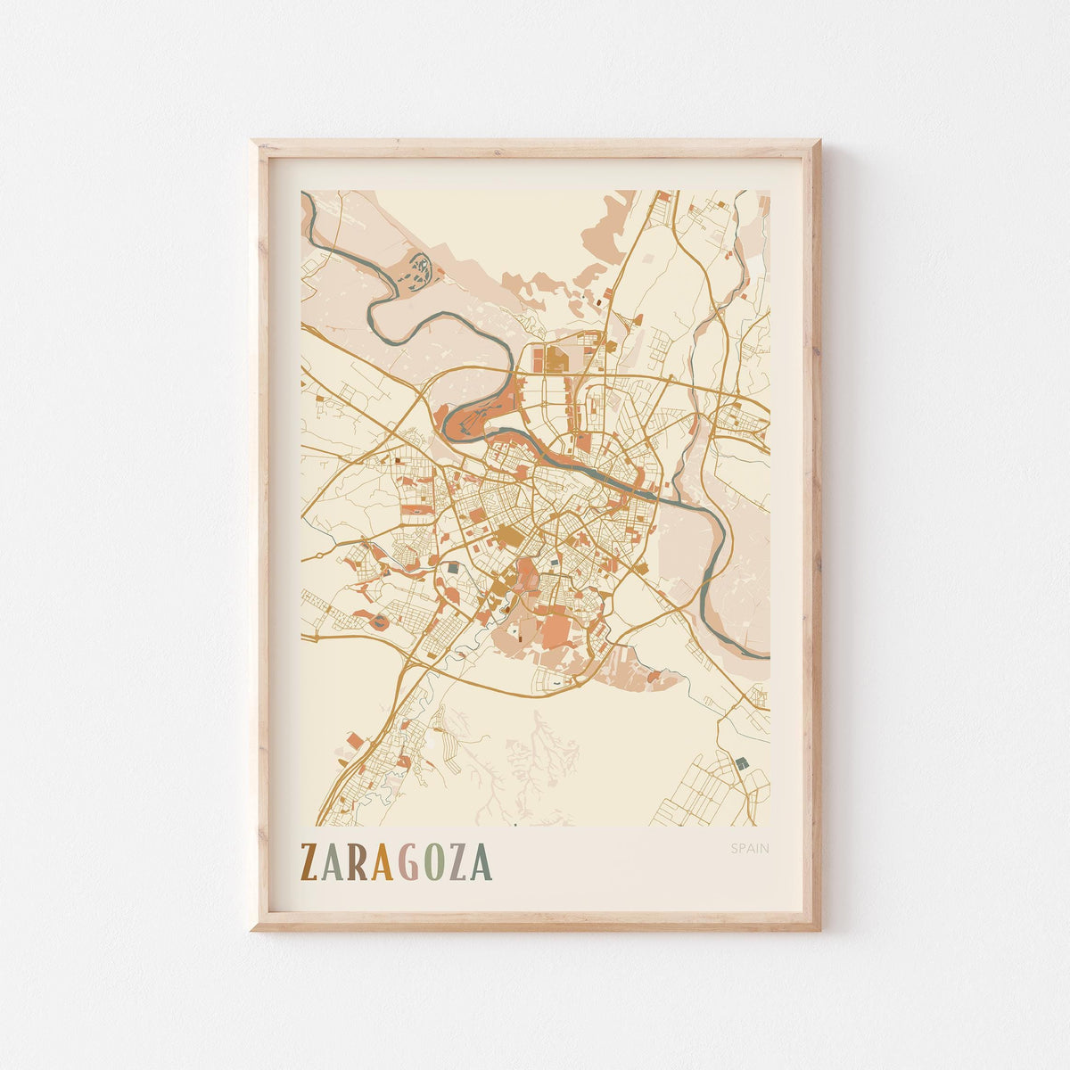 zaragoza spain map poster - image 1
