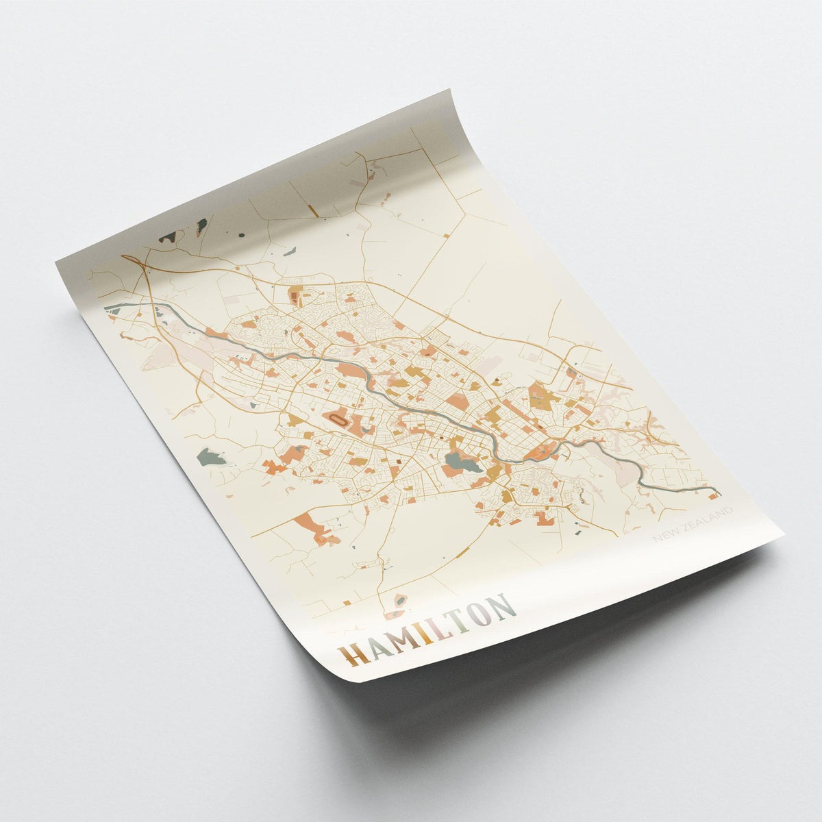 hamilton, new zealand map poster - image 3