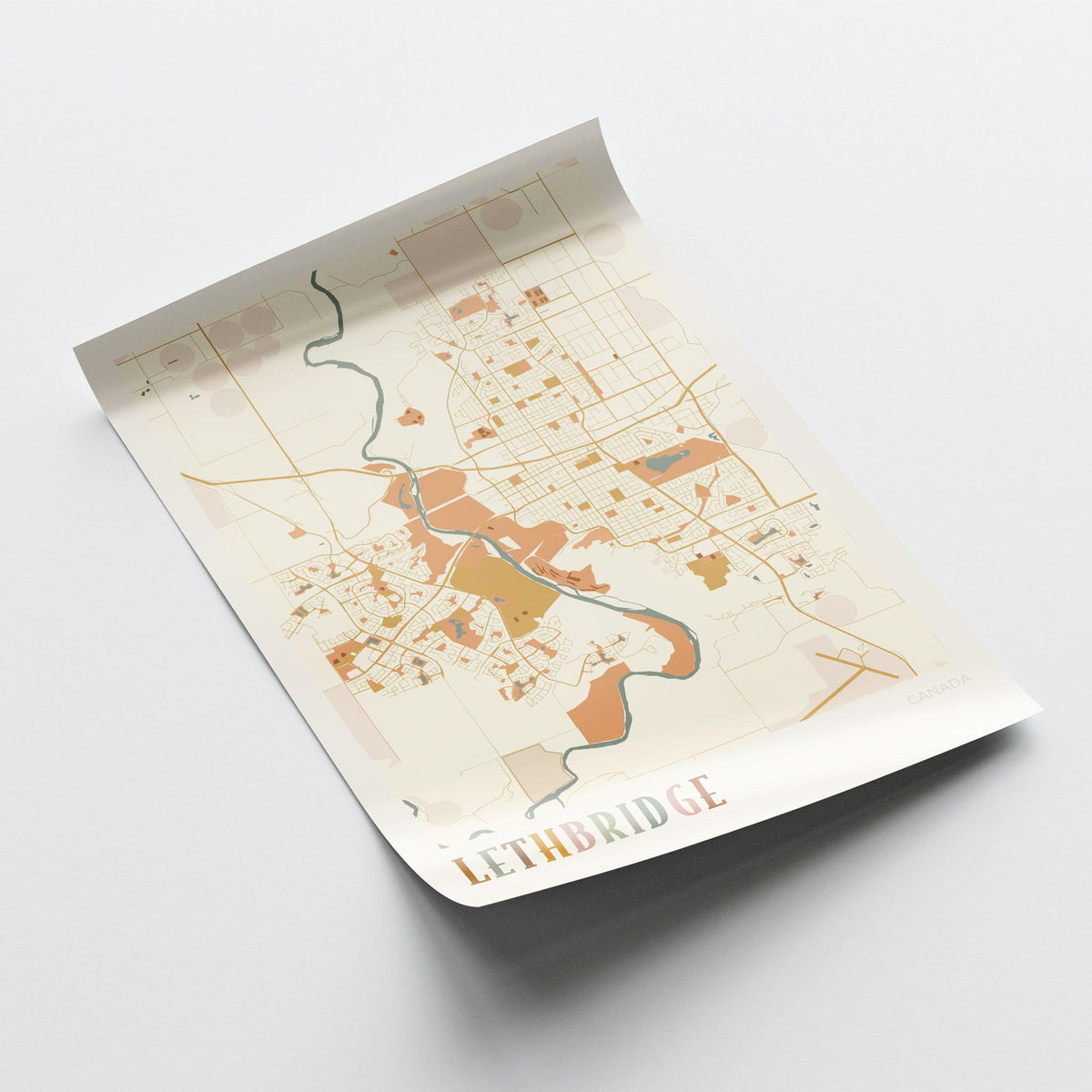 lethbridge, alberta map poster - image 3