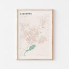gaborone, botswana map poster - image 1