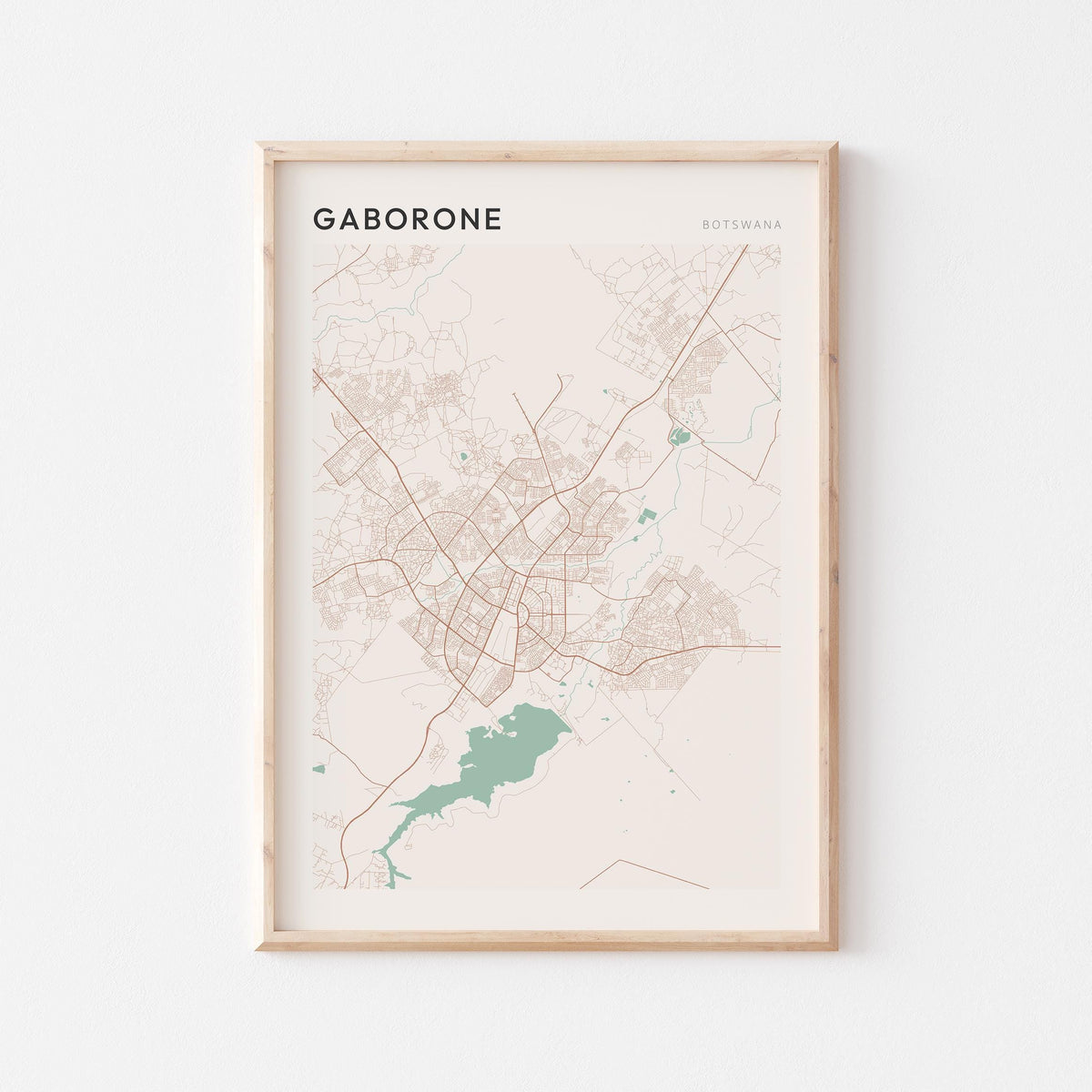 gaborone, botswana map poster - image 1