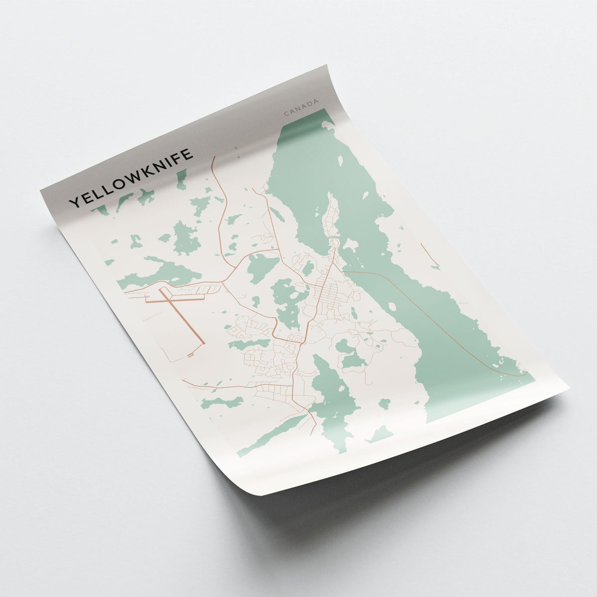 yellowknife, northwest territories map poster - image 3