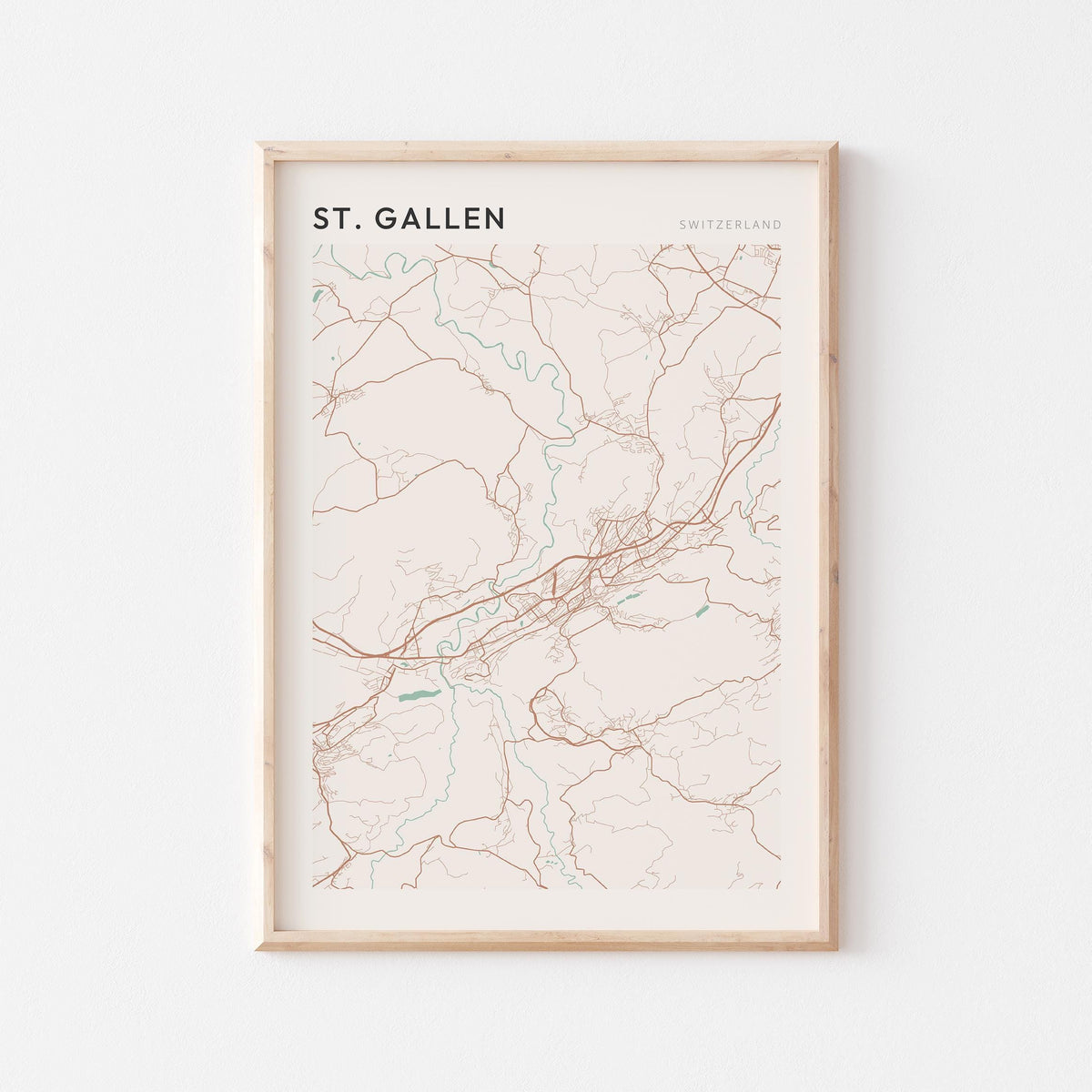 st gallen switzerland map poster - image 1