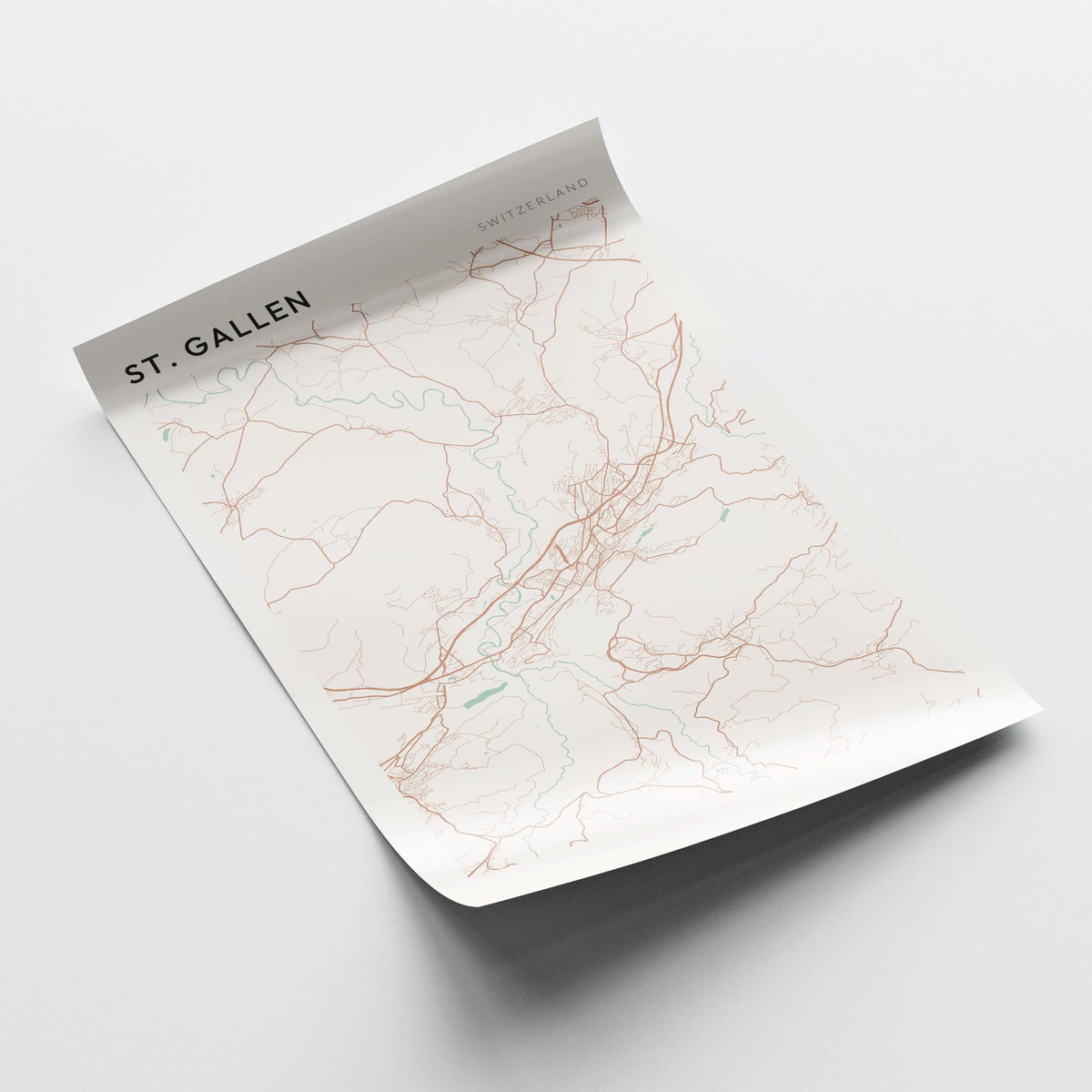 st gallen switzerland map poster - image 4