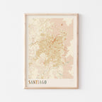 santiago, chile map poster - image 1