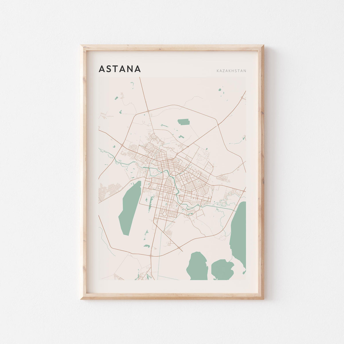 astana, kazakhstan map poster - image 1