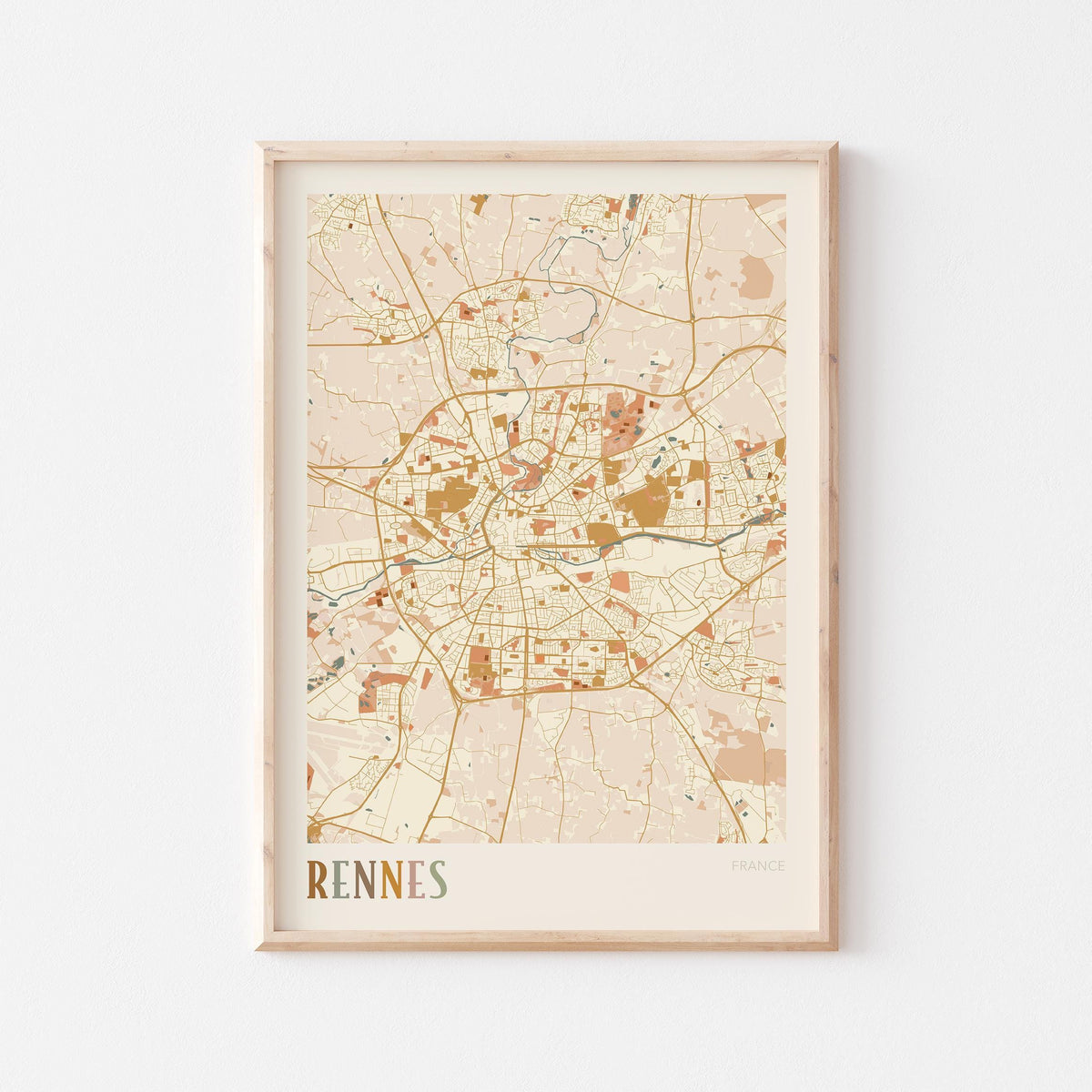 rennes france map poster - image 1