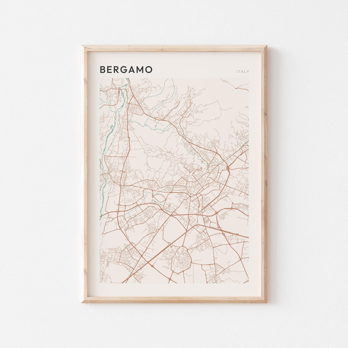 bergamo italy map poster - image 1