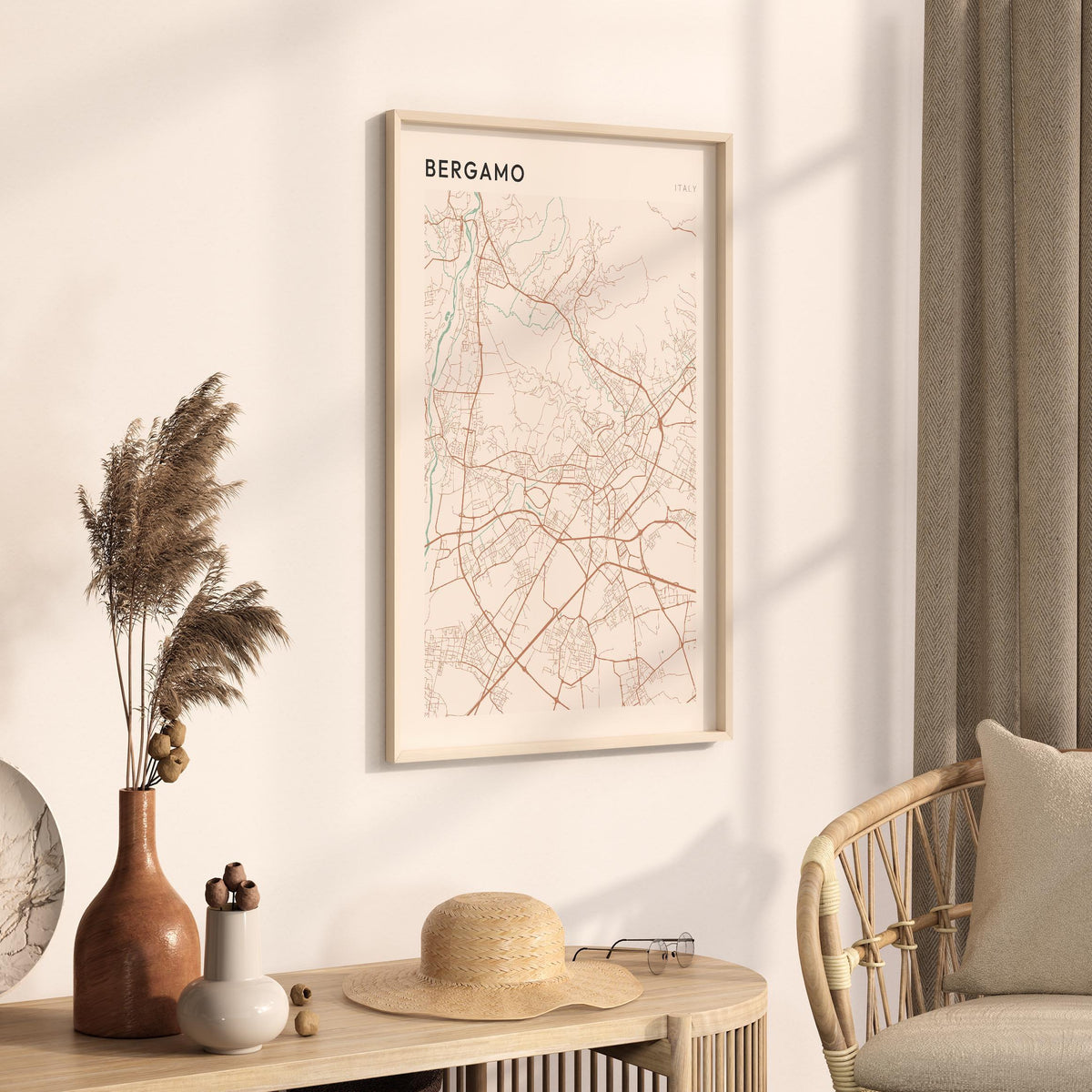 bergamo italy map poster - image 2