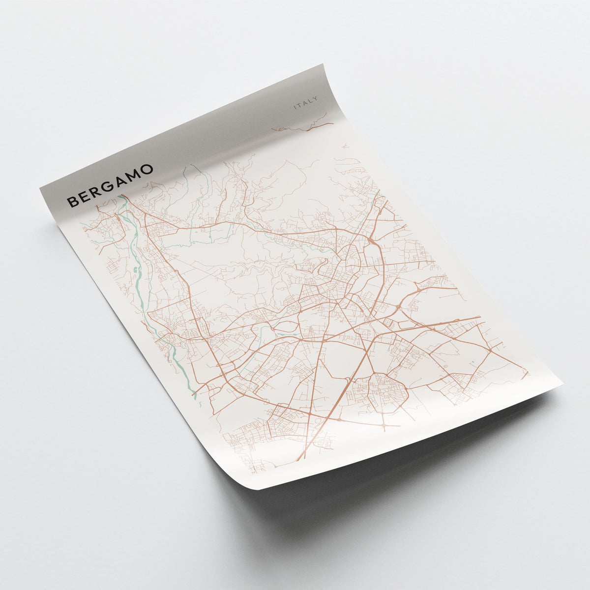 bergamo italy map poster - image 4