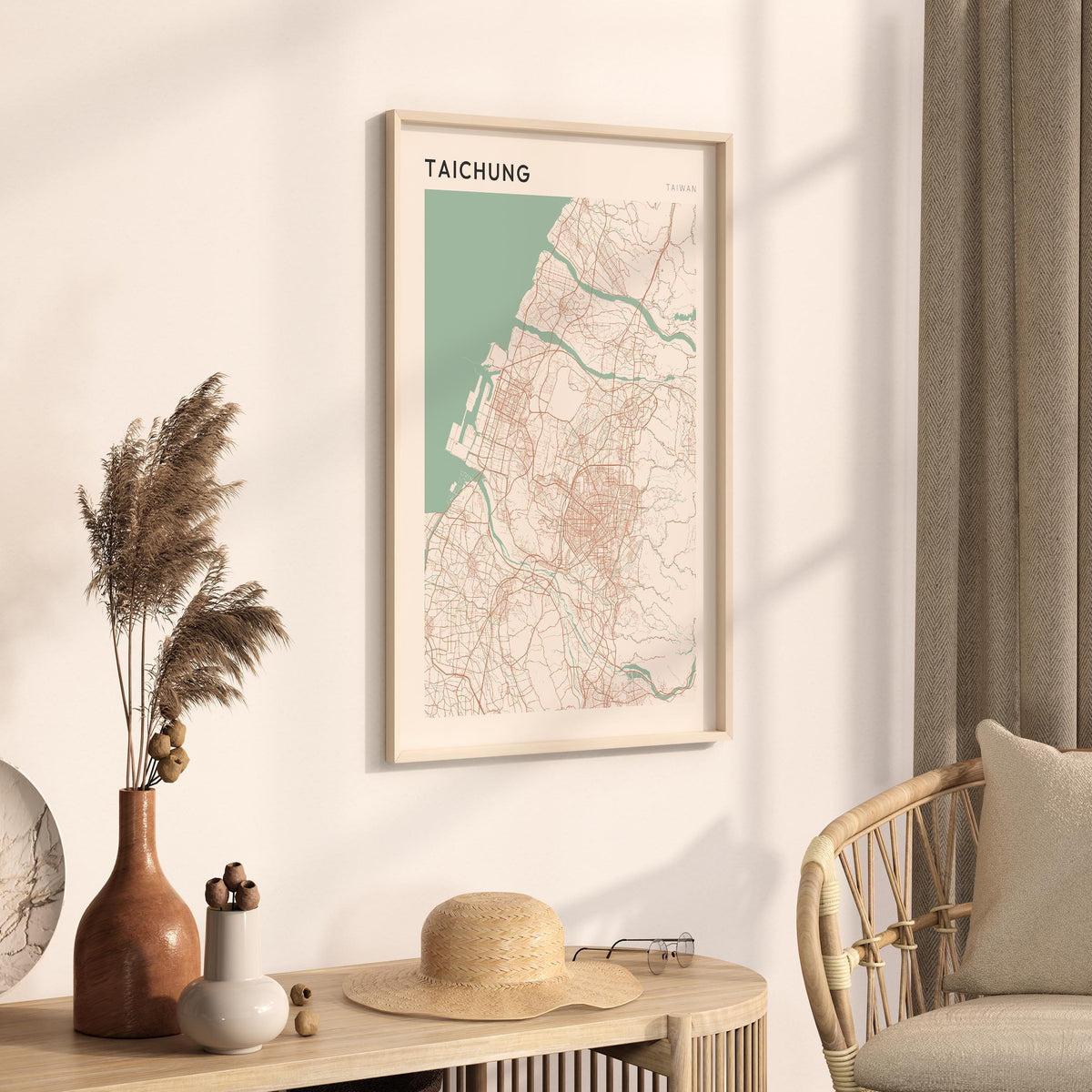 taichung, taiwan map poster - image 2