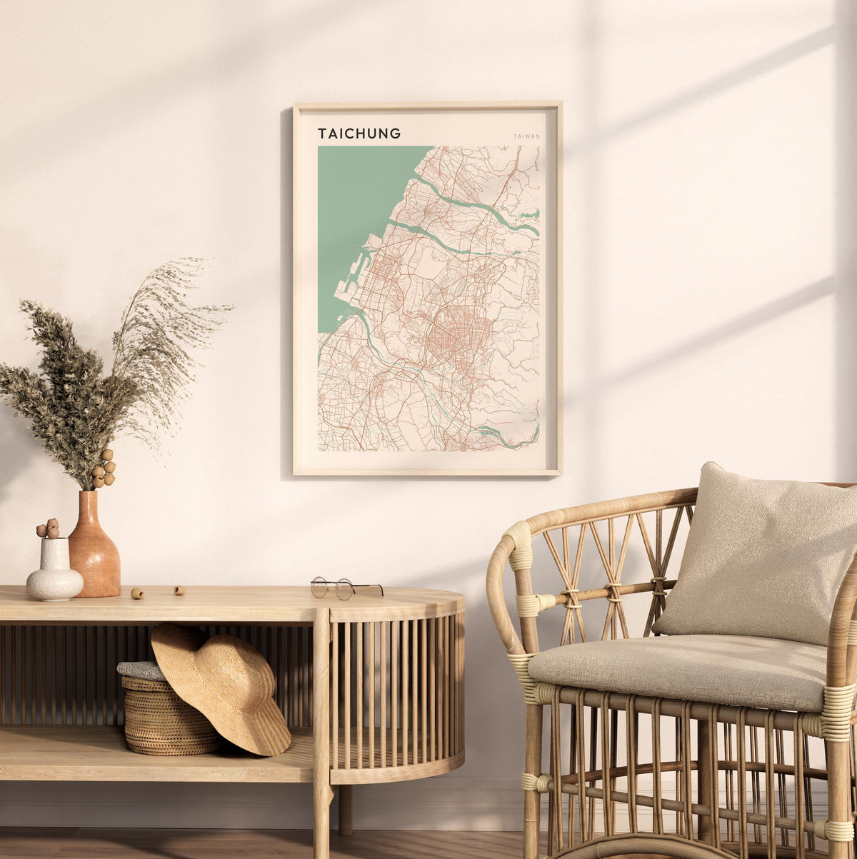 taichung, taiwan map poster - image 3