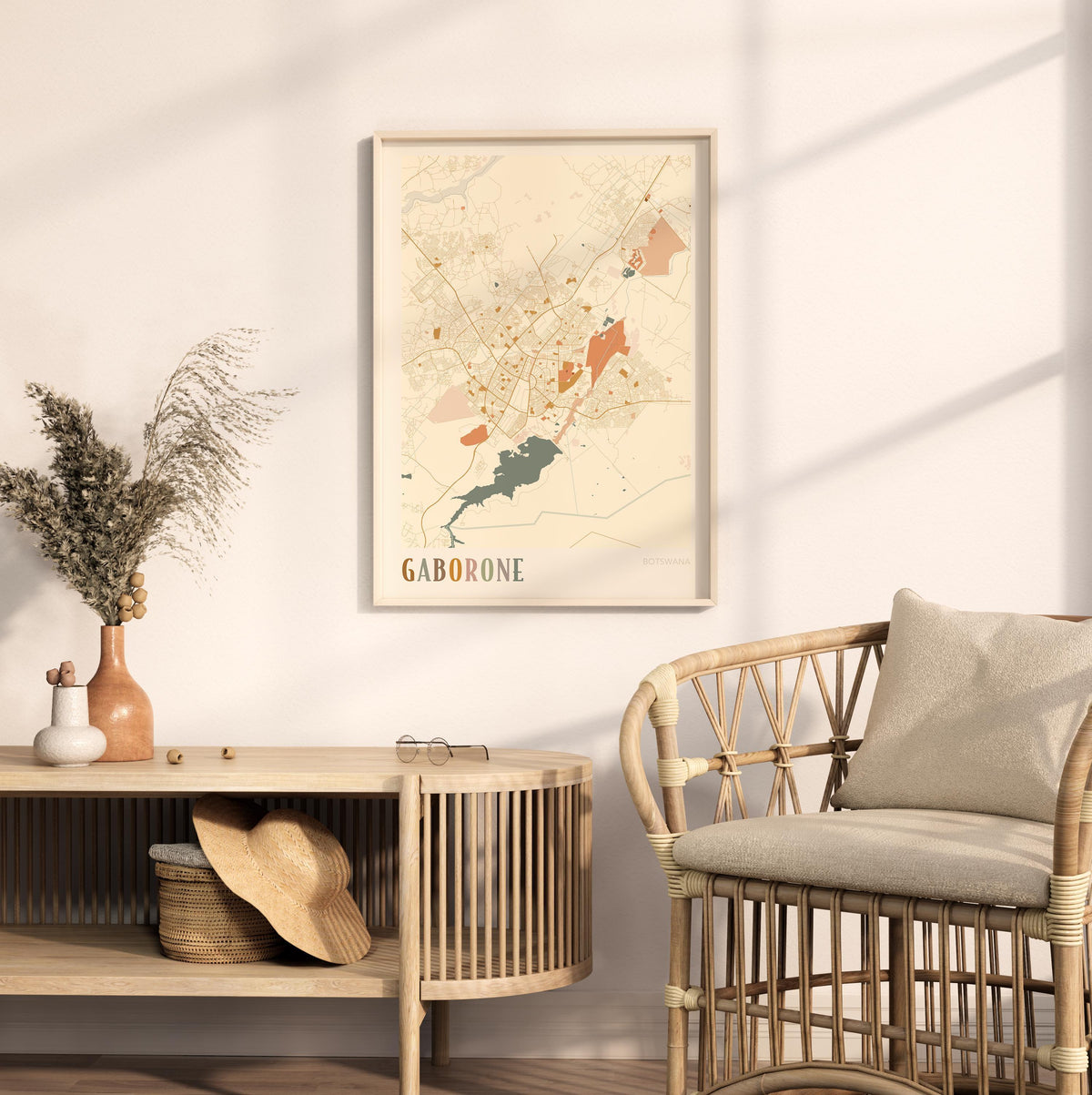 gaborone, botswana map poster - image 3