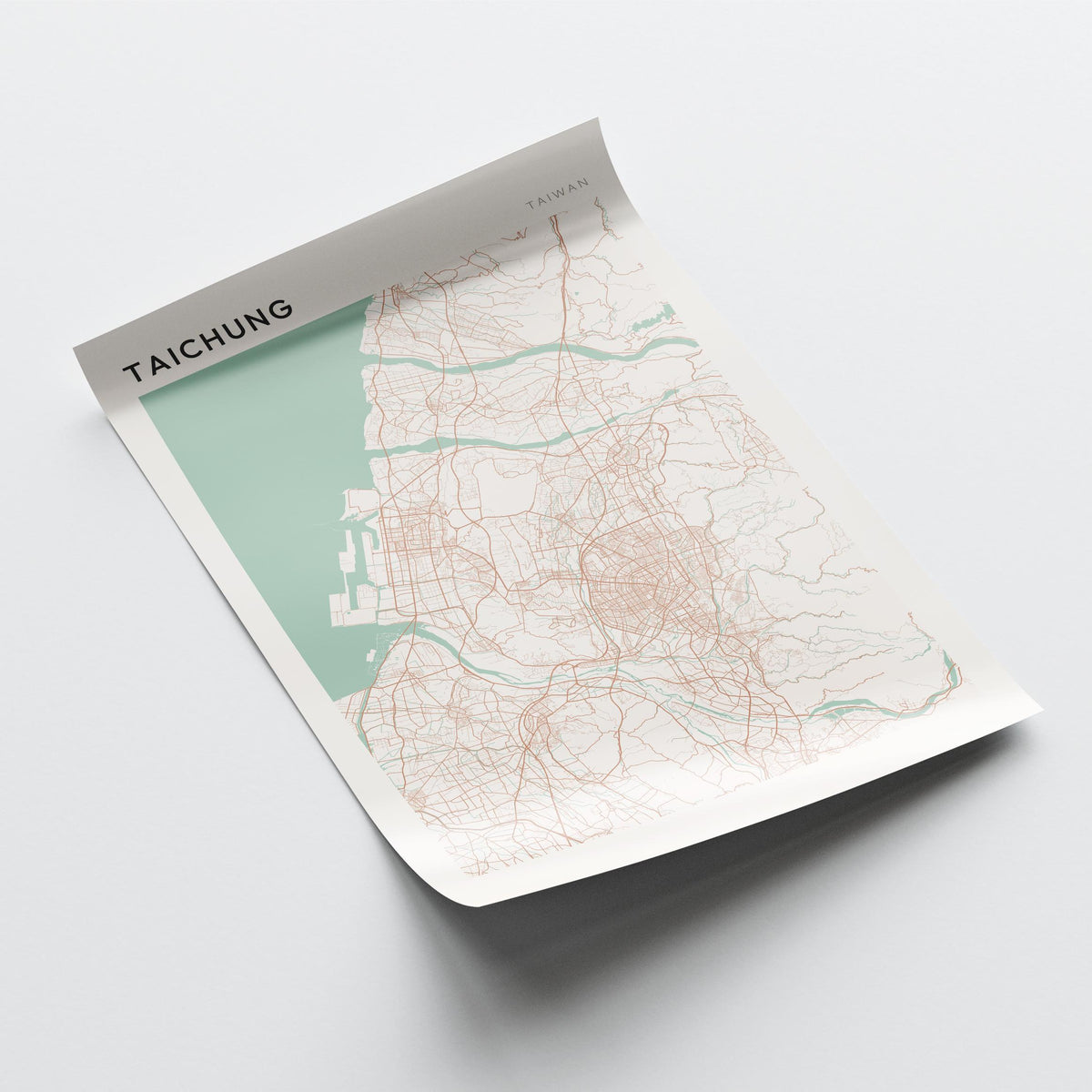 taichung, taiwan map poster - image 4