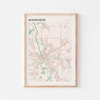 mannheim germany map poster - image 1