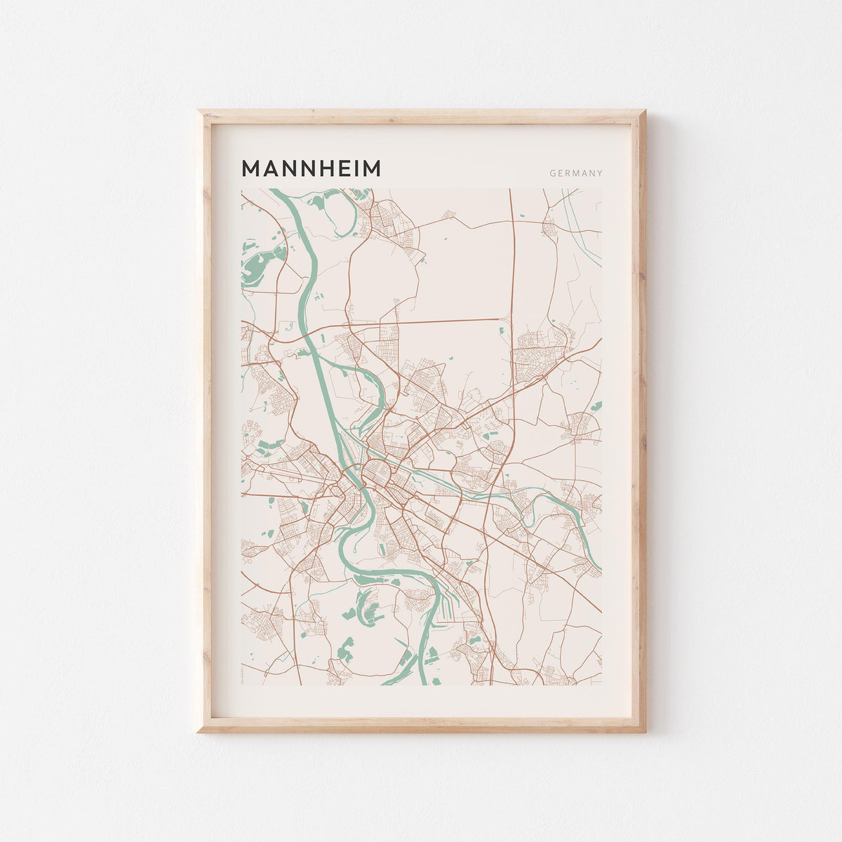 mannheim germany map poster - image 1