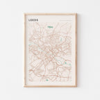 leeds, united kingdom map poster - image 1