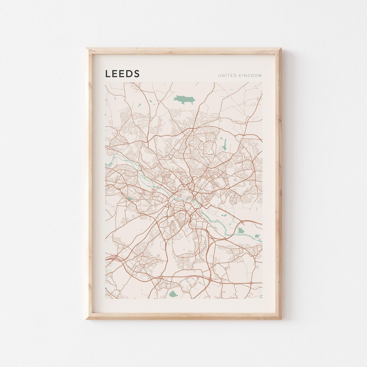 leeds, united kingdom map poster - image 1